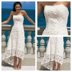 ALFRED ANGELO COLLECTION - 1774NT LACE ON NET GOWN WEDDING DRESS size 8 NWT